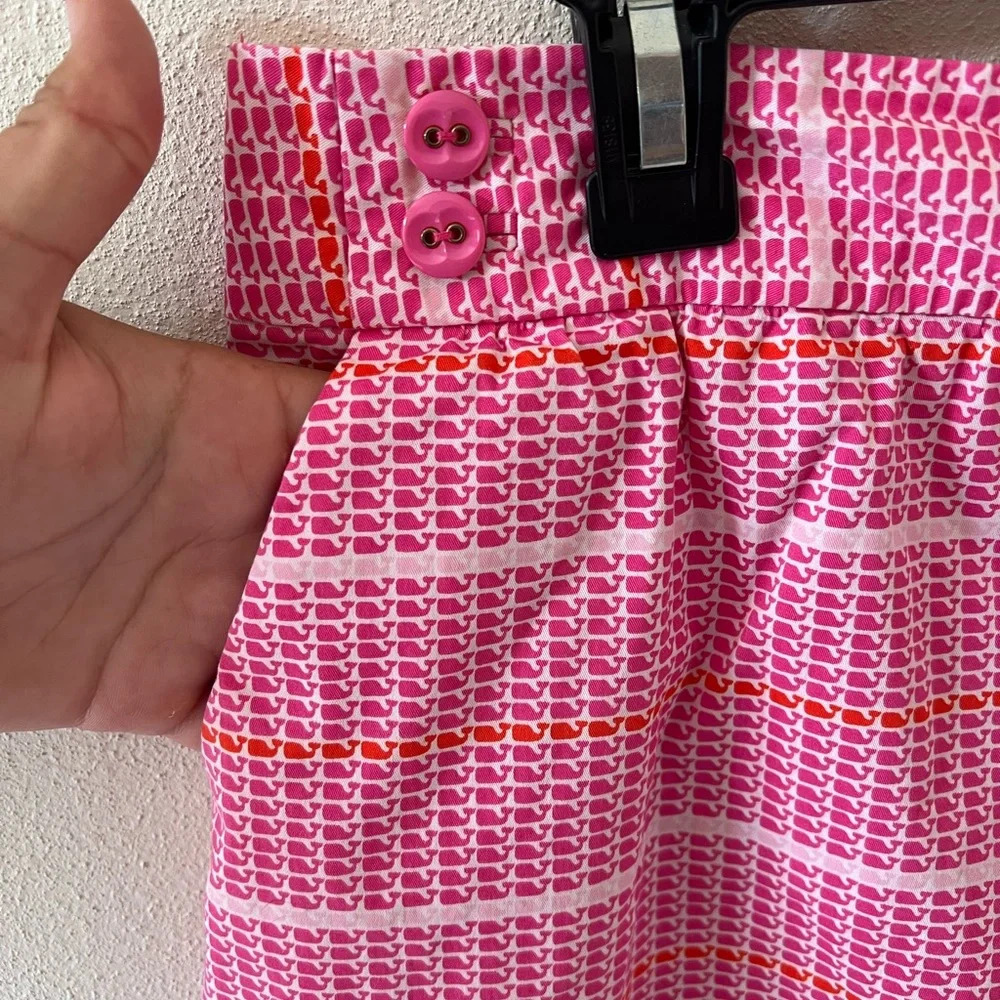 Vineyard Vines Pink Whale Striped Mini Skirt Size 6 - Picture 3 of 6